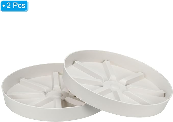 PATIKIL 11.8 Inch Plant Saucers Tray, 2Pcs Durable Plastic Round Flower Pot Drip Tray Thicker Anti-Rot Root for Indoors Outdoors Home Garden, Beige
