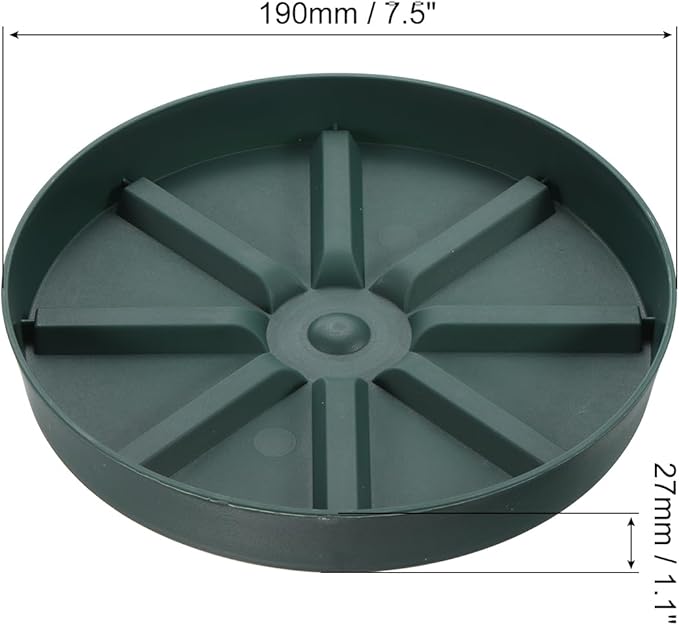 PATIKIL Plant Pot Saucers 7.5 Inch, 3 Pack Plastic Round Plant Pot Thicker Flower Drip Tray for Indoor Outdoor, Green