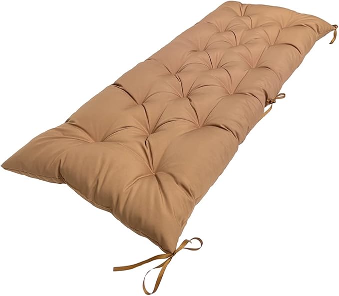 Waterproof Indoor/Outdoor Garden Bench Seat Cushions,Thicken Patio Bench Soft Rocking Chairs Pad Lounger Seat for Wicker Loveseat Settee Khaki,47 * 20"