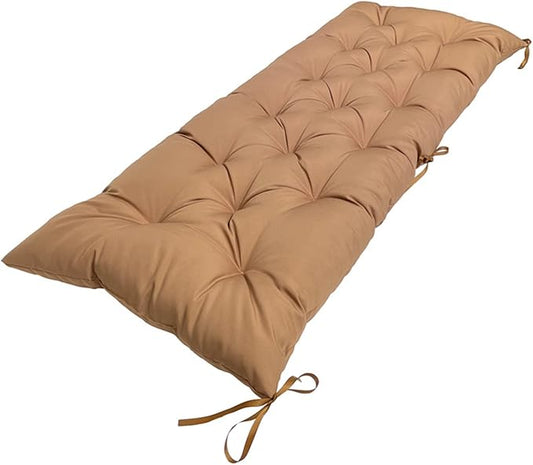 Waterproof Indoor/Outdoor Garden Bench Seat Cushions,Thicken Patio Bench Soft Rocking Chairs Pad Lounger Seat for Wicker Loveseat Settee Khaki,47 * 20"
