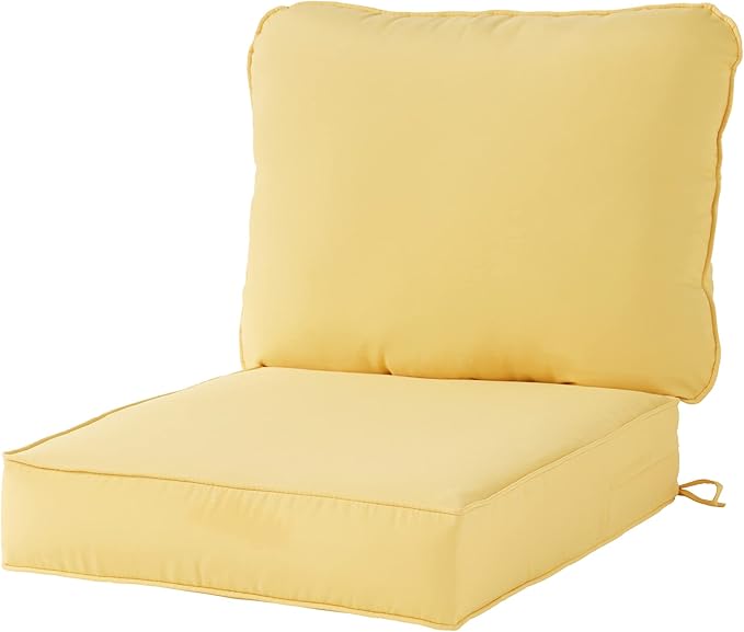 Greendale Home Fashions Outdoor 2-Piece Deep Seat Cushion Set, Sunburst, 25 x 25 inches, 28 x 22 inches