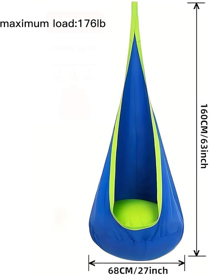 Kids Swing Seat Hammock Chair Indoor Outdoor Hanging Chair for Children,Soft & Safe with High Weight Capacity, Easy Install Perfect for Bedroom, Garden, Playroom (Light Green)