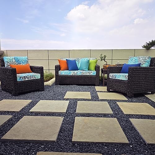 JMGBird Premium Outdoor Chair Cushions Set of 2-22x22 inch Seat Cushions with Ties, Weather Resistant for Patio Furniture