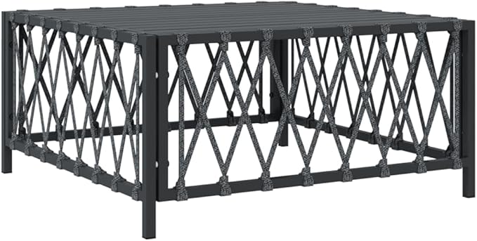 SKM 8 Piece Garden Lounge Set with Cushions Anthracite Steel (Weight-115KG)