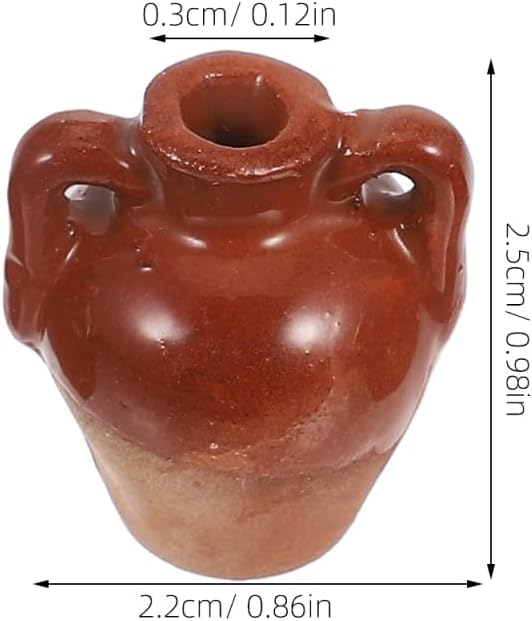 Kisangel Mini Flower Pots 4Pcs Half-Glazed Ceramic Succulent Planters Cute Miniature Pots for DIY Fairy Garden Desktop Windowsill Decor Dollhouse Accessories