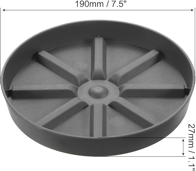 PATIKIL Plant Pot Saucers 7.5 Inch, 3 Pack Plastic Round Plant Pot Thicker Flower Drip Tray for Indoor Outdoor, Gray
