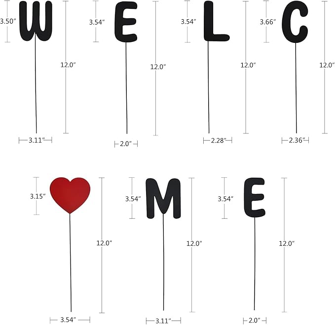 Metal Welcome Letter Yard Sign Garden Decor, Welcome Home Letter Word Yard Art Stake Metal Plant Pick Letter Stick for Plant Pot Flower Bed Indoor Outdoor Patio Lawn Spring Decor (Welcome home)