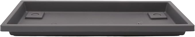 The HC Companies Venetian Rectangular Plant Tray - Lightweight Plastic Plant Saucer - Plant Drip Trays for Drainage -UV Resistant Pot Saucer for Indoor & Outdoor Use (17.5" Warm Gray, Pack of 1)