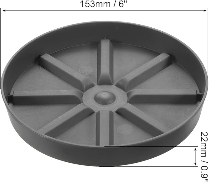 PATIKIL Plant Pot Saucers 6 Inch, 3 Pack Plastic Round Plant Pot Thicker Flower Drip Tray for Indoor Outdoor, Gray