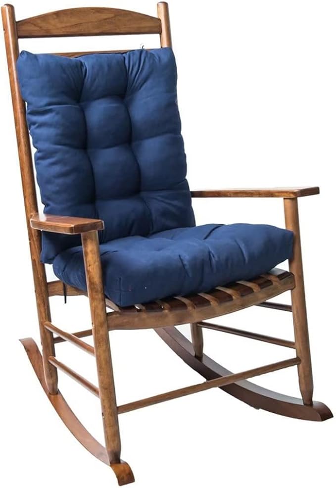 1 Pack Patio Chair Cushion, Rocking Chair Cushion Overstuffed Seat Back Cushion Pad for Outdoor Indoor, Navy Blue