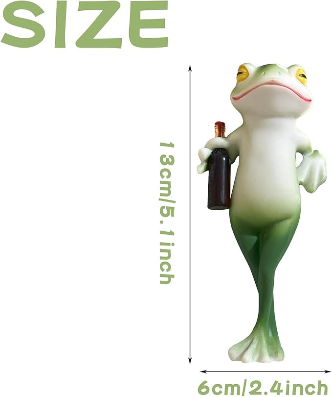 Miniature Frog Figurines Planter Decoration for Pots, Cute Frog Statue Outdoor Fairy Garden Decor for Planters Flower Yard Lawn Birthday Gifts for Women