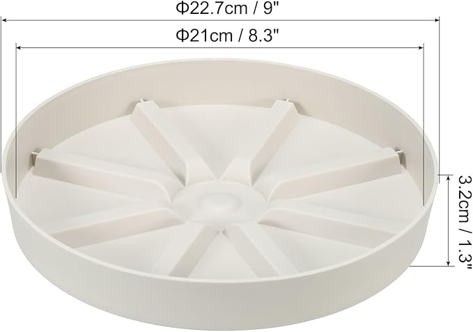 PATIKIL 9 Inch Plant Saucers Tray, 2Pcs Durable Plastic Round Flower Pot Drip Tray Thicker Anti-Rot Root for Indoors Outdoors Home Garden, Beige
