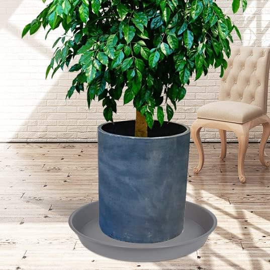 6 Pack of Plant Saucer 10 Inch, 10 inch Plant Saucer Round, Plastic Flower Plant Trays for Pots, Plant Saucers for Indoors 9", Plant Pot Saucers, Planter Tray for Planter 8-10" (10", Gray)