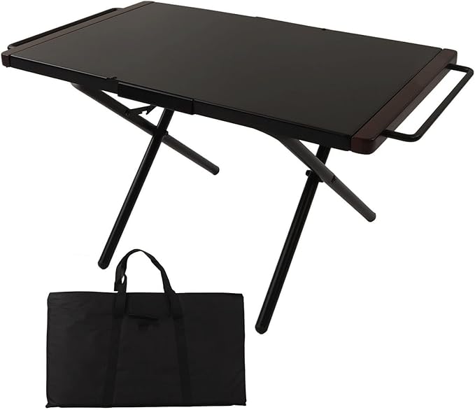 Folding Camping Table, Portable Picnic Table Outdoor Table with Hanging Side Pipe, Sturdy Lightweight Picnic Table with Storage Bag, Camping Accessories for Home Picnic BBQ Garden Cooking