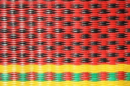 Mad Mats Traditional Outdoor Rug, Reversible Plastic Mat (4' x 6', Serape - Dark Red)