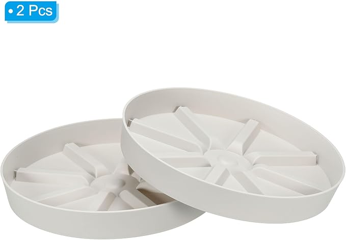 PATIKIL 10.5 Inch Plant Saucers Tray, 2Pcs Durable Plastic Round Flower Pot Drip Tray Thicker Anti-Rot Root for Indoors Outdoors Home Garden, White