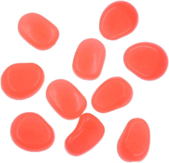 QTTLLI 20Pcs 4.5CM Large Glow Pebbles Glow in The Dark Decorative Stones Rocks for Garden Path Walkway Yard Fish Tank, Orange