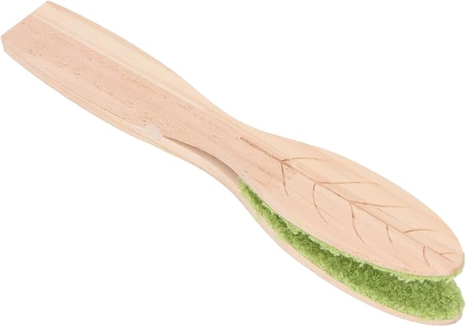 POCREATION Portable Leaf Cleaning Tongs, Wood Handle Fiber Cloth Tool for Indoor Outdoor Plants, Easy Use Cleaner for Garden, Courtyard, Houseplants