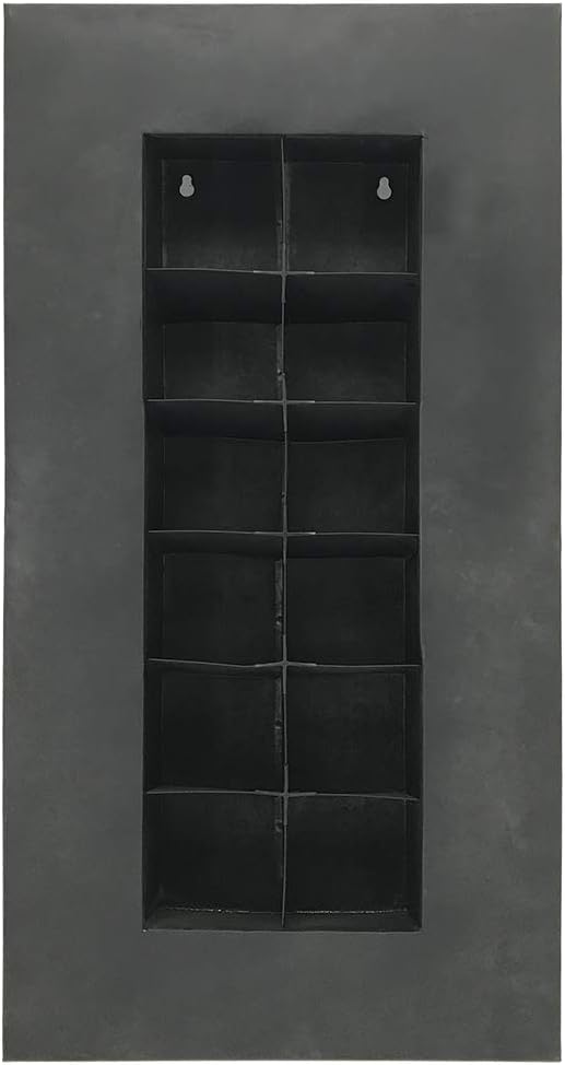 Modern Home Living Wall Galvanized Steel/Zinc Succulent Planter, Wall Mounted Garden Pocket Planter (12 Pocket, Black Zinc)