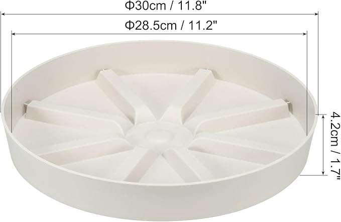 PATIKIL 11.8 Inch Plant Saucers Tray, 2Pcs Durable Plastic Round Flower Pot Drip Tray Thicker Anti-Rot Root for Indoors Outdoors Home Garden, Beige
