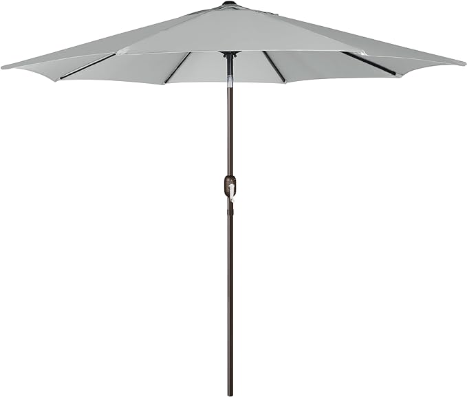 Blissun 9' Outdoor Patio Umbrella, Outdoor Table Umbrella, Yard Umbrella, Market Umbrella with 8 Sturdy Ribs, Push Button Tilt and Crank