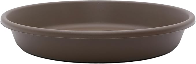 The HC Companies Flower Pot Saucers - Plastic Plant Saucer for Outdoors & Indoors - Traditional Design Plant Pot Trays for Water Drainage - Durable & Stylish Round Plant Tray (12-inch Chocolate)