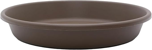 The HC Companies 12 Inch Round Plastic Classic Plant Saucer - Indoor Outdoor Plant Trays for Pots - 12.5"x12.5"x2.13" Chocolate