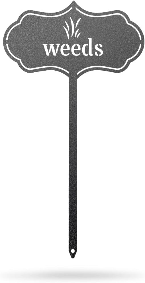 RealSteel - Seed & Plant Markers - Indoor/Outdoor Herb Garden Stakes - Elegant Fruit/Vegetable Seed Labels - Durable Plant Tags for Pots - Classy Design for Farmhouse/Greenhouse (Weeds)