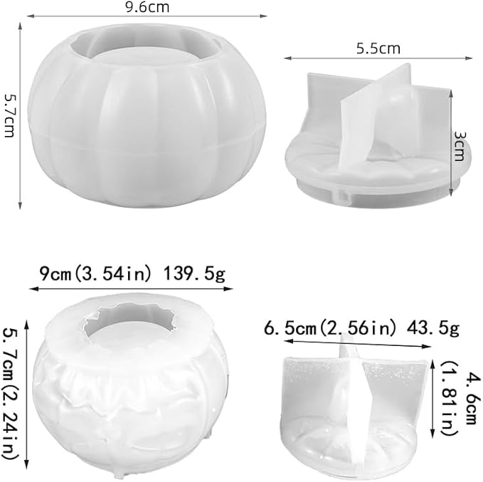 Storage Box with Lids, Silicone Candle Jar Molds Set, Creative Vessels Pot Molds, Concrete Round Stripe with Cover Bottle Making Moulds for Storage Holder (Q-2Pcs)