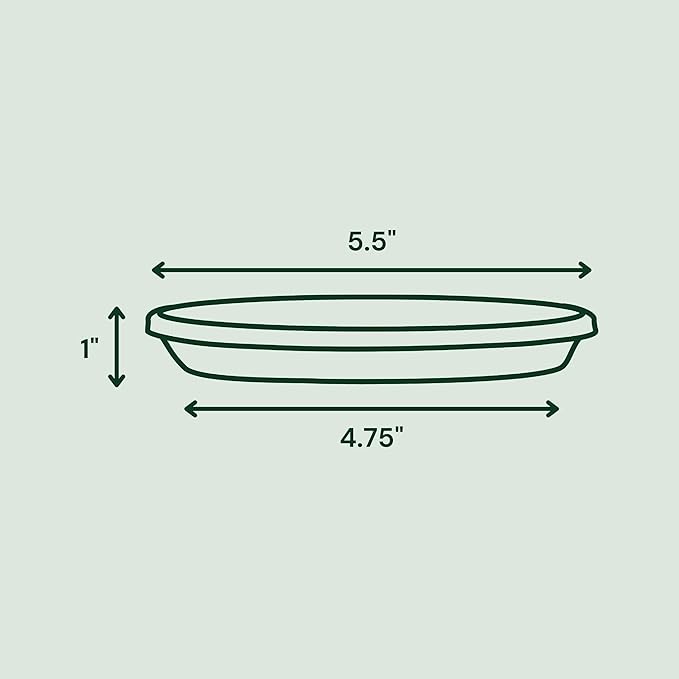 Bloem Terra Resin Saucer Tray: 4.75" Bottom Width - Navy Blue - Matte, Durable, Ribbed Bottom, Indoor and Outdoor, Fits 6" Terra Pots