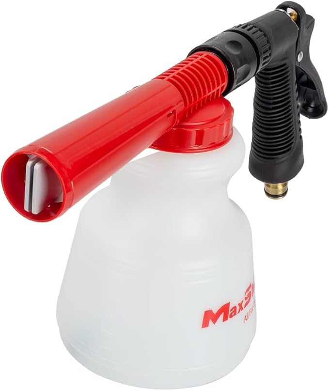 Maxshine Low Pressure Foam Gun – 1L Bottle, Anti-Slip Base, Universal Garden Hose Connection – Lubricated Foam, Dirt Removal, Quick Cleaning for Automotive Exterior