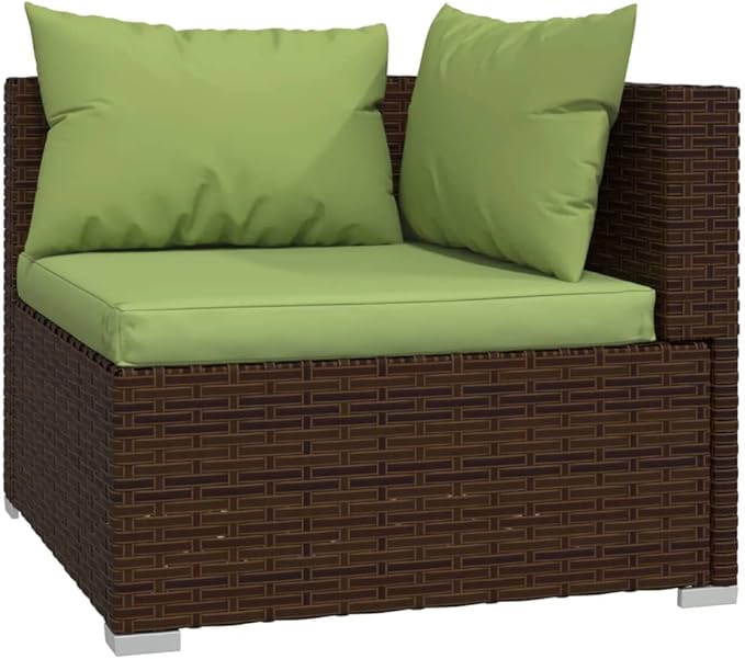Garden Lounge Set Brown, Green Patio Furniture Set Garden Seating Ensemble for Pond Backyard