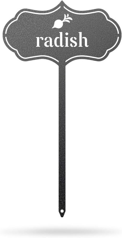 RealSteel - Seed & Plant Markers - Indoor/Outdoor Herb Garden Stakes - Elegant Fruit/Vegetable Seed Labels - Durable Plant Tags for Pots - Classy Design for Farmhouse/Greenhouse (Radish)
