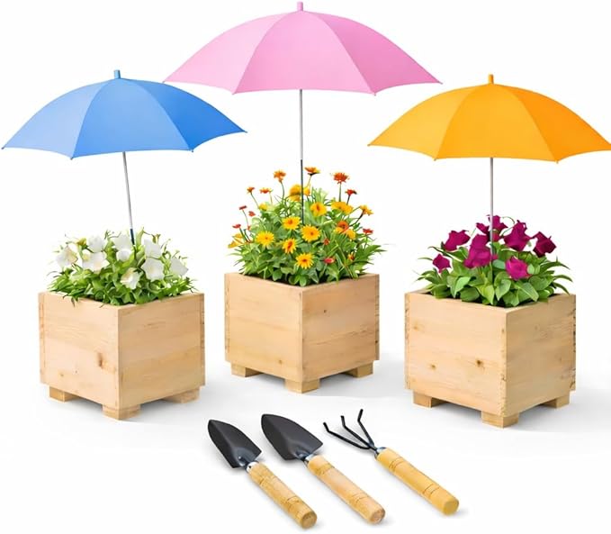 Plant Umbrellas For Outdoor Plants – Adjustable Garden Umbrella For Potted Plants – UV Protection Plant Shades For Outdoor Plants – Easy Installation Sun Shade (with Small Tools)