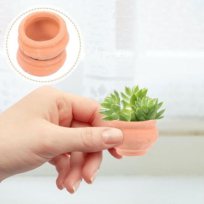 Zerodeko Mini Terracotta Pots 1.5 Inch 6 Pack Tiny Red Ceramic Planters for Succulents Indoor Outdoor Garden Patio