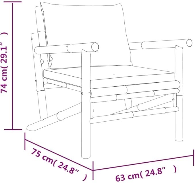 Garden Lounge Set Dark Grey, Natural Bamboo Outdoor Seating Set Garden Seating Ensemble for Pond Backyard