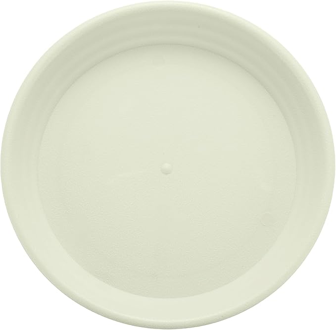 HARFINGTON Plastic Plant Saucer 6.1" Round Drip Trays Flower Pot Saucers Flower Base Bottom Drainage Tray for Indoors Outdoors Planters, Beige