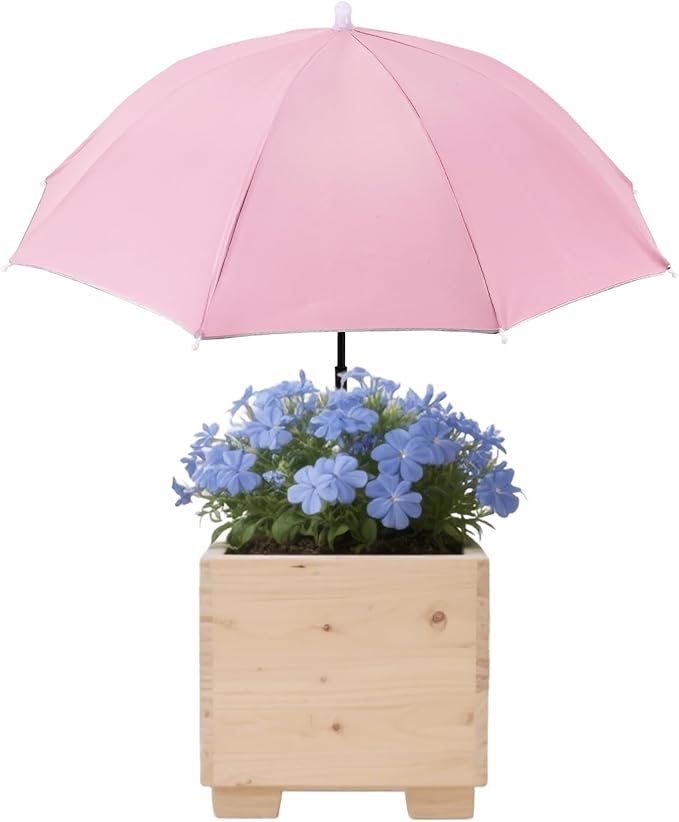 19.6''-35.4'' Plant Umbrellas for Outdoor Plants, Plant Shades for Outdoor Plants Adjustable Height with Three-Point Stands Umbrella for Plants Sun Shade for Plants, Flower, Potted Plant, Garden