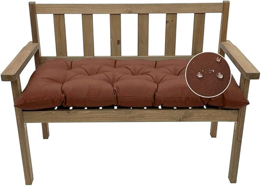 Outdoor Bench Cushion, Waterproof Swing Cushion Bench Seat Cushion, Swing Chair Replacement Seat Pads Cushion Pillow for Lounger Garden Furniture Patio Metal Wooden Bench (Dark Brown, 59x20in)
