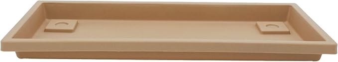 The HC Companies Venetian Rectangular Plant Tray - 17.5" Saucer for 18" Planter Pot, Plastic Drip Tray for Drainage - Indoor & Outdoor Use, Sandstone
