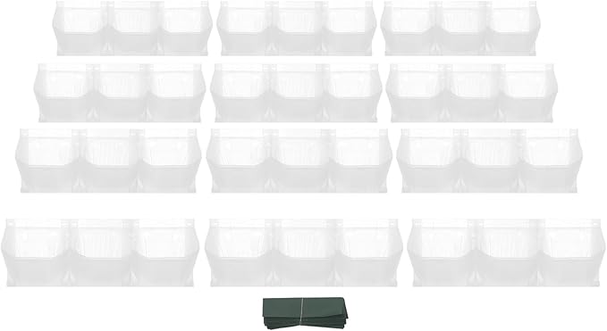 Wall Planter with 36 Pots, Wall-Mounted Indoor & Outdoor Flower Pot Holder, Vertical Garden Plastic Planter for Flowers, Vegetables, Grass (White)