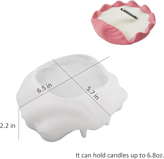 2 Pack 6.5 Inch Large Seashell Silicone Molds, Conch Candle Containers Mold, Handmade Storage Tray Resin Sea Snail Mould, Clam Shells Concrete Succulent Planter Mold