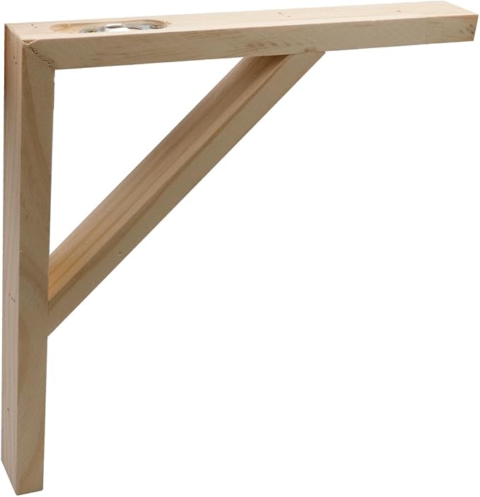 Antrader 10" Wood Selves Bracket,2Pcs Solid Wall Mount Wood Shelf Bracket,Floating Shelf Supports Include Mounting Screws(25x25x3cm)