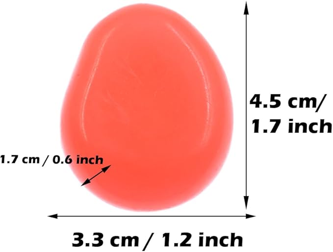 QTTLLI 20Pcs 4.5CM Large Glow Pebbles Glow in The Dark Decorative Stones Rocks for Garden Path Walkway Yard Fish Tank, Orange