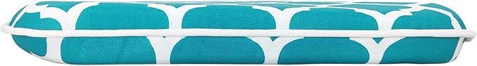 SleepMan Outdoor 17"x16" Chair Cushions with Ties Set of 2, Water Resistant All Weather U-Shape Seat Pads for Patio Garden Furniture Indoor (Set of 2, Aqua Plaid)