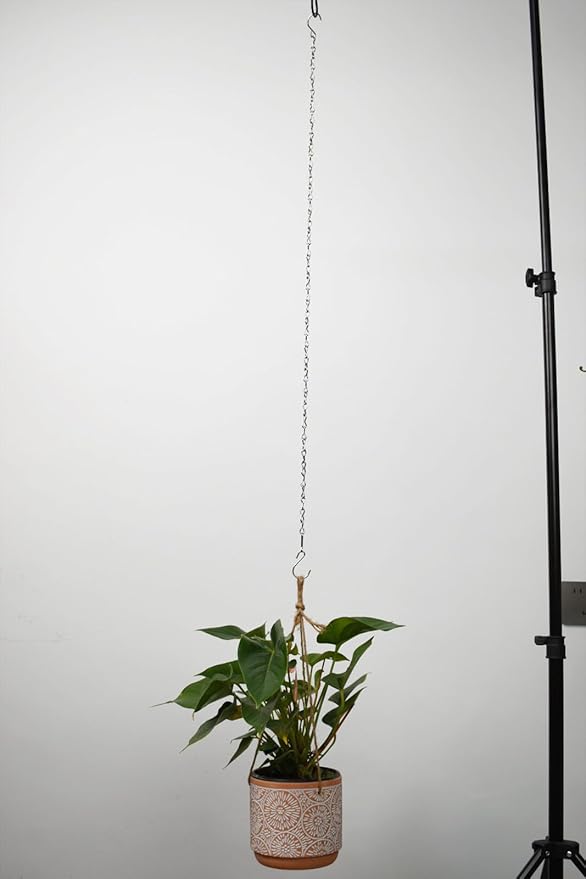 Chain for Hanging Plants,35 Inch Silver Hanging Chain,Hanging Basket Chain Kits with Hooks for Bird Feeder Hanging Planter Porch Wind Chime (Silver, 35 Inch-2PCS)