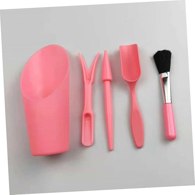 Succulent Planting Gardening Hand Tool Set with Transplanting Spade, Soil Scoop, Cleaning Brush, and Cultivator for Bonsai and Flowerpot Care, Pink Gardening Accessories Kit