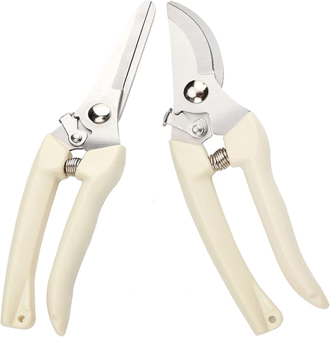 Premium garden shears, meperez pruning scissors gardening tools, pruners for flower, bushes, rose and fruit tree, use for florist, yard and orchard the plant clippers, sharp steel anvil snips