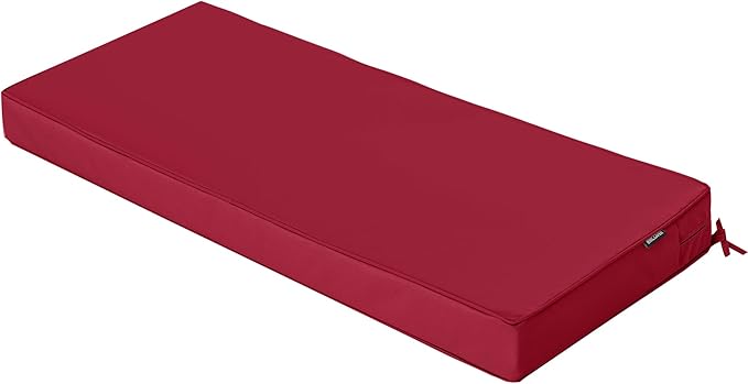 Outdoor Bench Cushions 48 x 18 Inch Thick Waterproof Porch Swing Cushions with Tie Patio Furniture Chair Cushion Bench Pad Color Fastness Backyard Seat Pads Burgundy