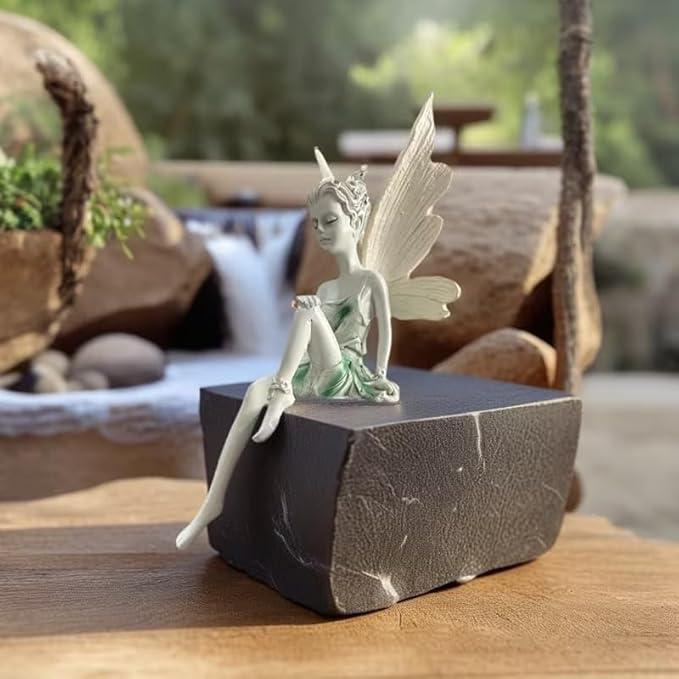 Outdoor Garden Fairy Statue - Realistic Angel Sculpture, Antique Resin Figurine for Lawn, Yard, Patio,Planter, Porch & Home Decor, Perfect Housewarming Gift